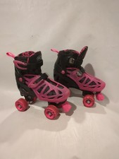 Roller Derby Girl's Energy-Flex Adjustable Quad Roller Skate Black Pink 3-6