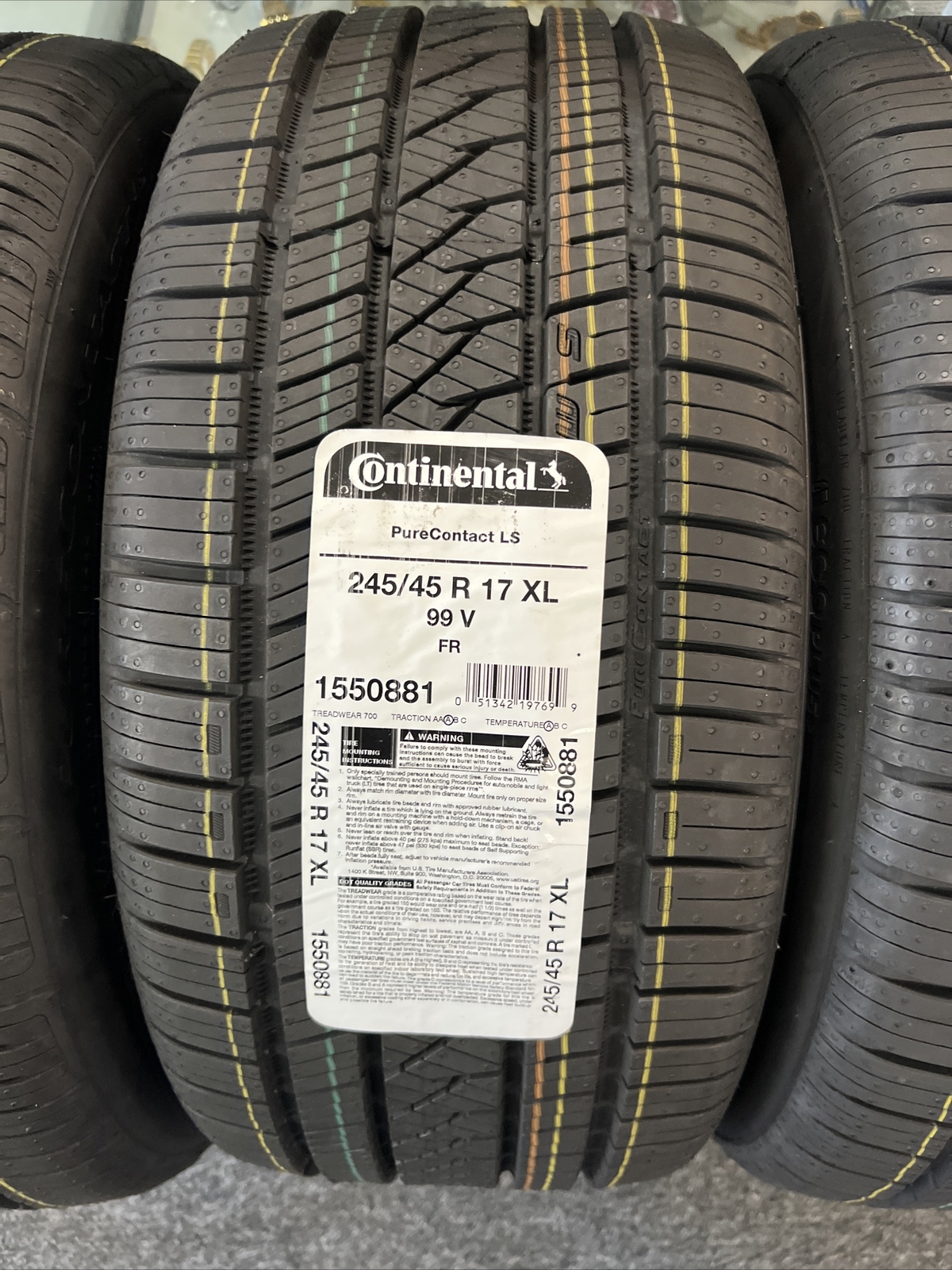 4 New Continental Purecontact Ls 245/45r17 Tires 2454517 245 45 17 eBay