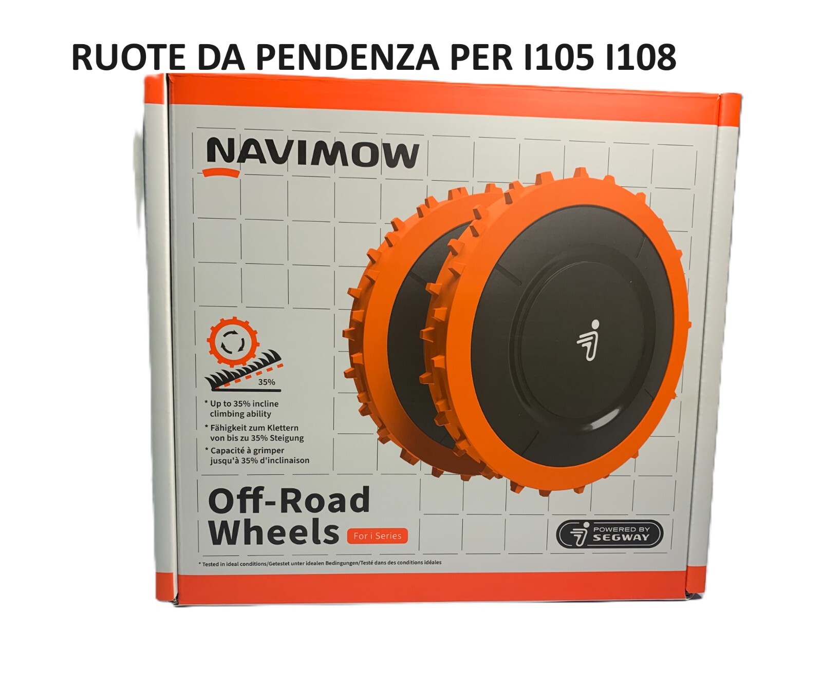 SEGWAY NAVIMOW I105E I108E  RUOTE DA PENDENZA ORIGINALI COMPLETE UNA COPPIA
