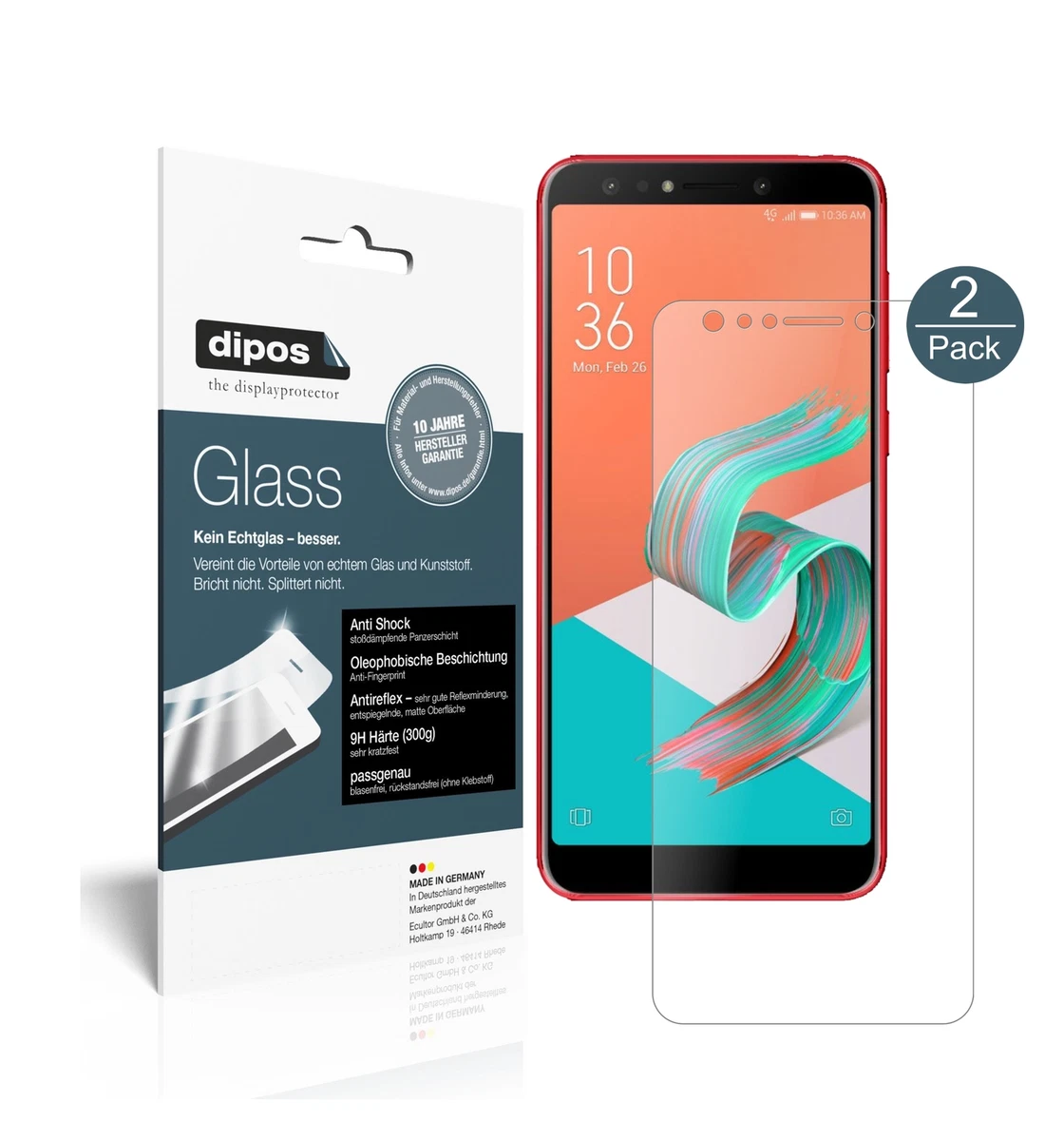 Dipos 2 Pellicole Protettive Crystalclear Per ASUS Zenfone 6 (ZS630KL) - Made In Germany - 2