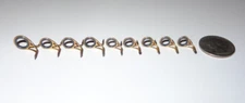 Set of 9 Fuji Gold Hardloy GSVLG Casting Two-Foot Fishing Rod Guides (10-7)