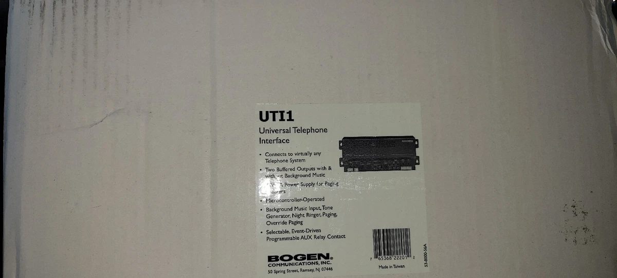 BOGEN UTI312 UNIVERSAL MultiZone Telephone Paging, 59 OFF