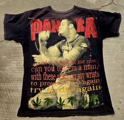 Vintage 90's PANTERA AOP T Shirt TEE Peyote Mexican Bootleg RARE