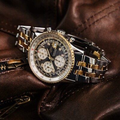 Breitling Old Navitimer II 42 Two-Tone Gold SERVICED Vintage Black
