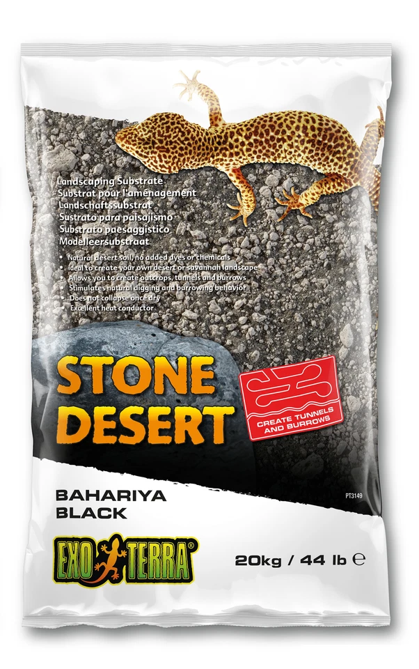 Exo Terra - Bahariya schwarz - 20Kg Stone Desert lehmhaltiger Bodengrund - Bild 1 von 1