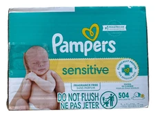 Pampers Sensitive Fragrance Free Baby Wipes - 504 Count - 6 Packs x 84