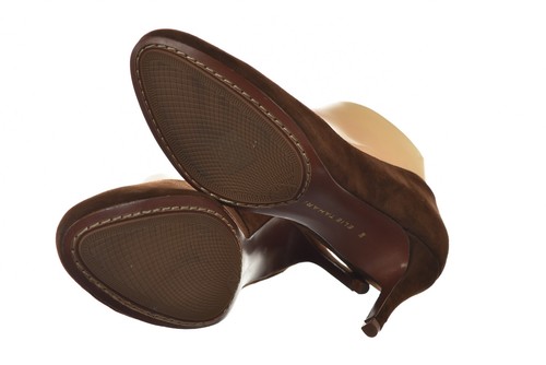 NEW Elie Tahari Womens Shoes Size 36 5 Chestnut Brown Pumps Suede Leather Heels - Picture 5 of 6
