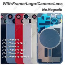Back Glass Replacement Rear Cover With Metal Lot For iPhone 14 15 Plus 15 ProMax