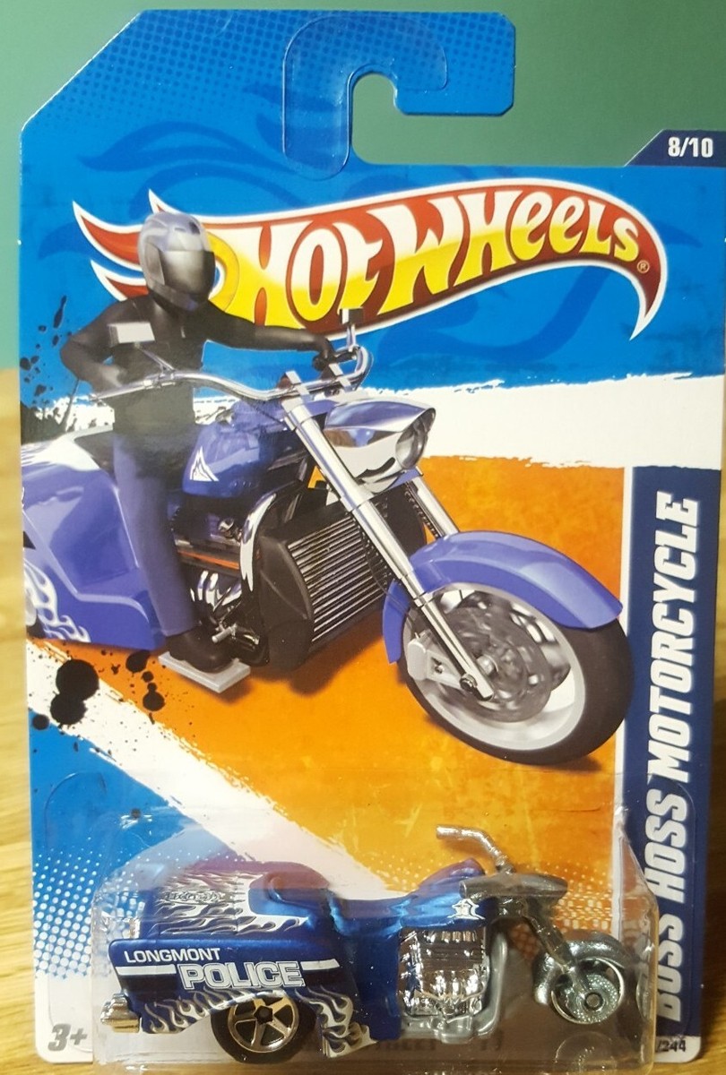 Hot Wheels Boss Hoss Motorcycle Blue with Flames Longmont