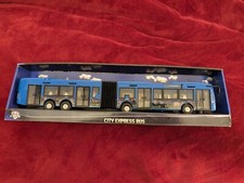 MOTOR CITY EXPRESS BENDY BUS CHAD VALLEY 46CM BLUE OPENING DOOR SCROLL DISPLAY