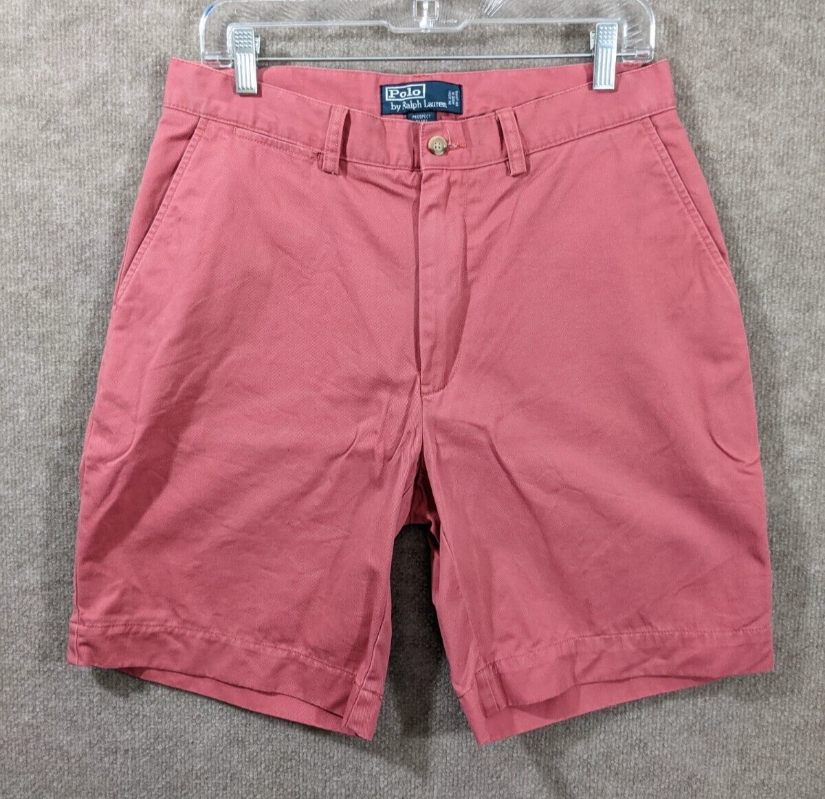 Polo Ralph Lauren Mens Prospect Shorts 32 Mid Rise Pink Flat Front