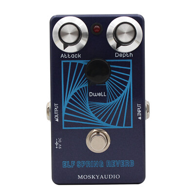 MOSKYAUDIO ELF SPRING REVERB Guitar Effect Pedal Attack/Depth Knob Slapback/Echo