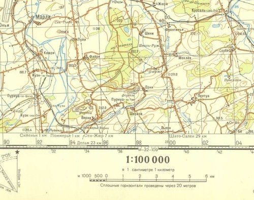 Russian Soviet Military Topographic Map - METZ (France) 1:100 000, ed.1964 - Picture 3 of 4