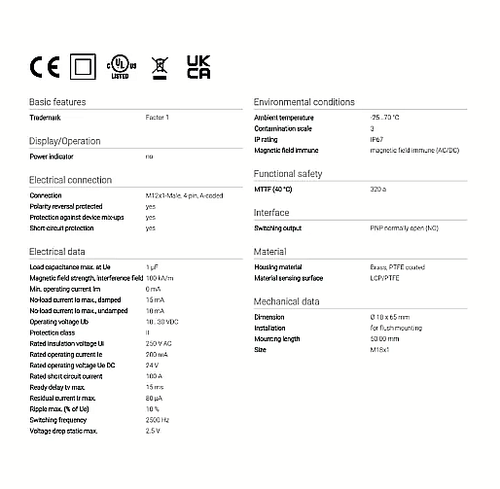 Sensore Induttivo Balluff BES02KJ M18ML-PSC50A-S04G-W, Usato Condizioni Buone