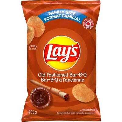 24 Bags of LAY'S Lays Old Fashioned Bar-B-Q Potato Chips 220g 