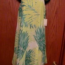 Calvin Klein Green Botanical Trapeze Mini Dress Size 4 NWT