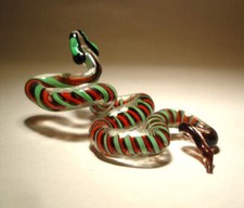 Red and Green Slithering Glass Snake