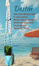 Macrame Plant Hanger or Candle Holder, 40  Long, exc. Tassel. Will Customize.