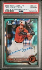 2022 Bowman Draft Jackson Holliday Aqua Lava 1st Auto PSA 10 /199 Orioles