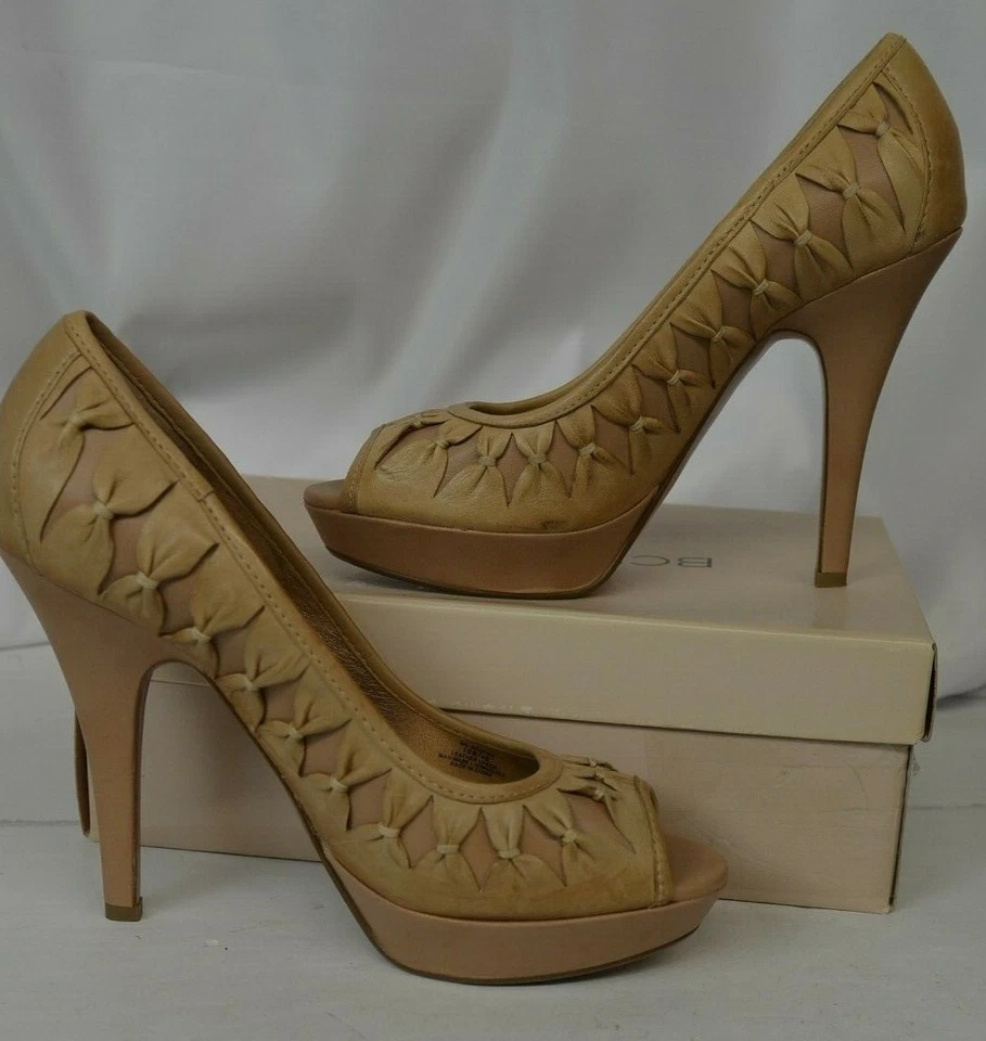 Zapatos de tacón alto BCBG talla 10B/40 plataforma punta abierta Aaliyah arenisca arcos reunidos Foto 2 de 4