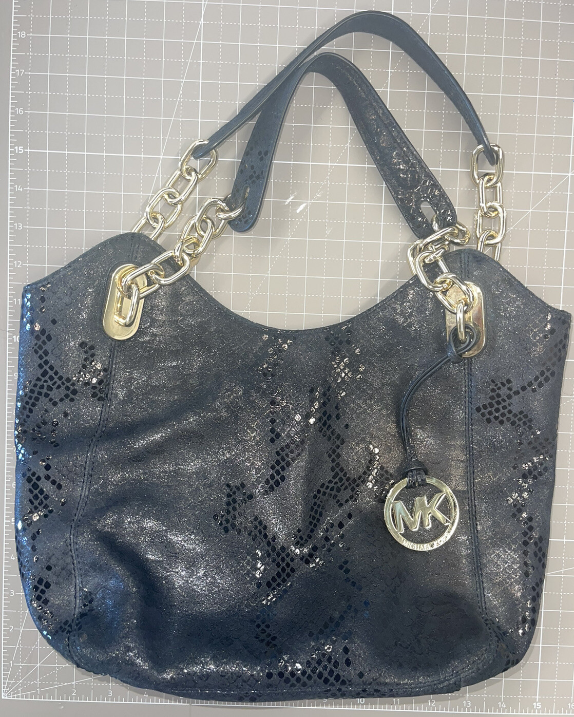 Michael KORS Rare Black Python Embossed Leather (… - image 1