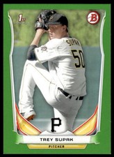 2014 Bowman Draft Trey Supak #DP62 Green Parallel #'d /75 1st Pirates