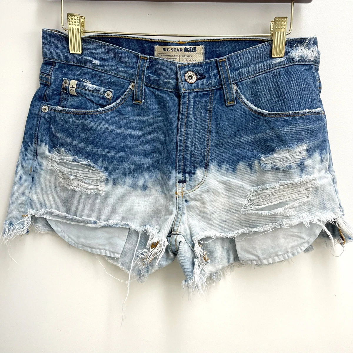 Big Star Women s XS Cutoff Denim Jean Shorts Distressed Medium Wash Frayed
