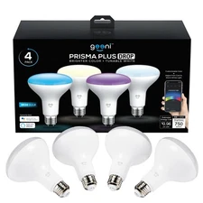 Geeni BR30 LED Smart Light Bulb, Tunable and Dimmable RGB WiFi Bulb, 4 Pack