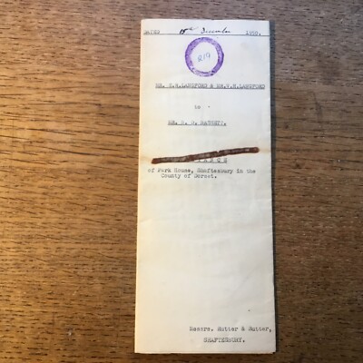 1950 Conveyance Park House Love Lane Shaftesbury Langford To Bassett Map
