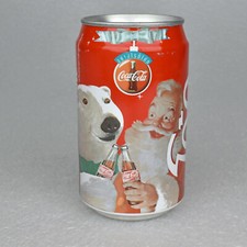 Vintage 1993 Thailand Coke Coca Cola Can Christmas Polar Bear Santa Claus