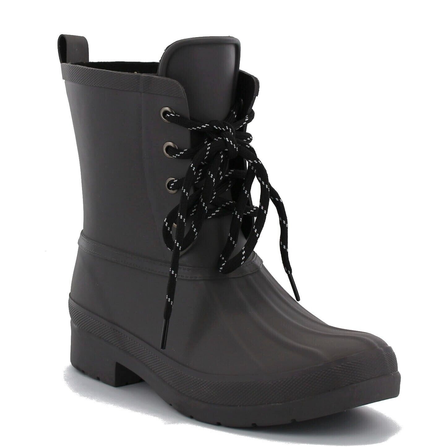 Chooka Women's Eastlake Rain Duck Boots Size 8 US Lace Up Rubber Boot