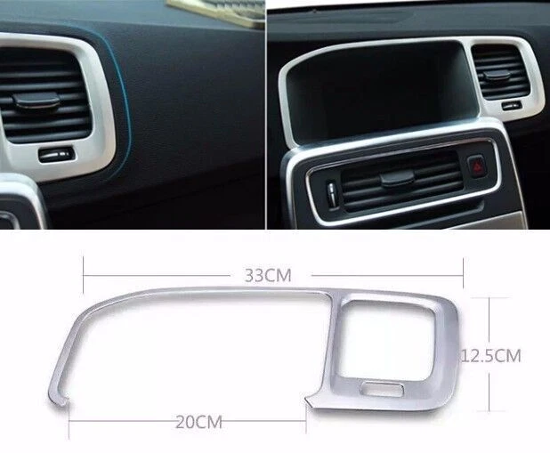  Decoração de interiores com acabamento de estrutura de navegação de aço inoxidável para Volvo S60 V60 - Imagem 4 de 4