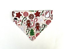Christmas Dog Bandana, OVER THE COLLAR, Size S,M,L,XL, Candy Cane, Gingerbread