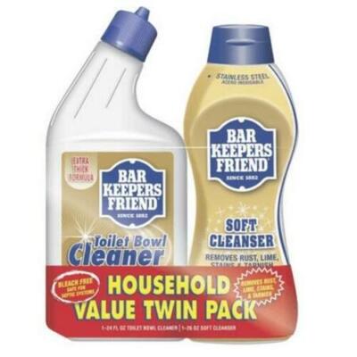 Bar Keeper's Friend Toilet Bowl Cleaner & Soft Cleanser Multi-Purpose Combo Pack