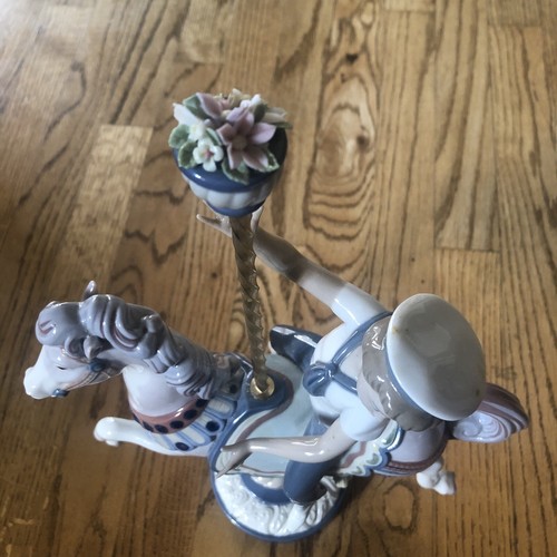 Lladro Boy on Carousel Horse Porcelain Figurine 1470 Jose Puche Damaged - Picture 6 of 11