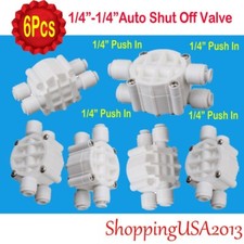 6 Pc Auto Shut Off Valve 1/4-1/4" Quick Connect Push In Under-sink Water Filter