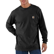 Carhartt Men's K126, Cotton, Regular, Big, Tall Fit, Long Sleeve Pocket T-shirt
