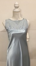 Natori Classics Long Light Blue Gown with Sheer Inserts Size S