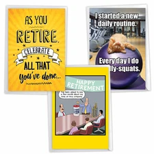 Asst. 3 Hilarious Retirement Cards w/ Env. - 3 Designs, 1 Each-Retirement Smiles