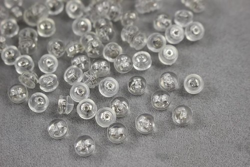 10pcs Butterfly Flower Silicone Rubber Earring Back Clear Earring Stopper Nuts - Picture 5 of 10