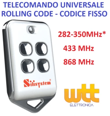 SILISYSTEM CLONE TELECOMANDO UNIVERSALE 433 868 MHz AUTO APPRENDENTE