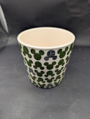 Dunelm Mickey Mouse Green Cream 11.2cm Ceramic Plant Pot