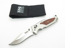 SOG Stingray 2.0 Seki Japan Custom Wood & Star Inlay Folding Pocket Knife