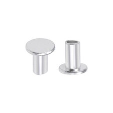 100 pz M6 x 10mm alluminio testa piatta rivetti Semi-Tubolare tono argento