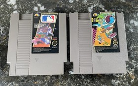 VINTAGE Nintendo NES Sports Game LOT Bases Loaded 720 Double Dribble NICE!!