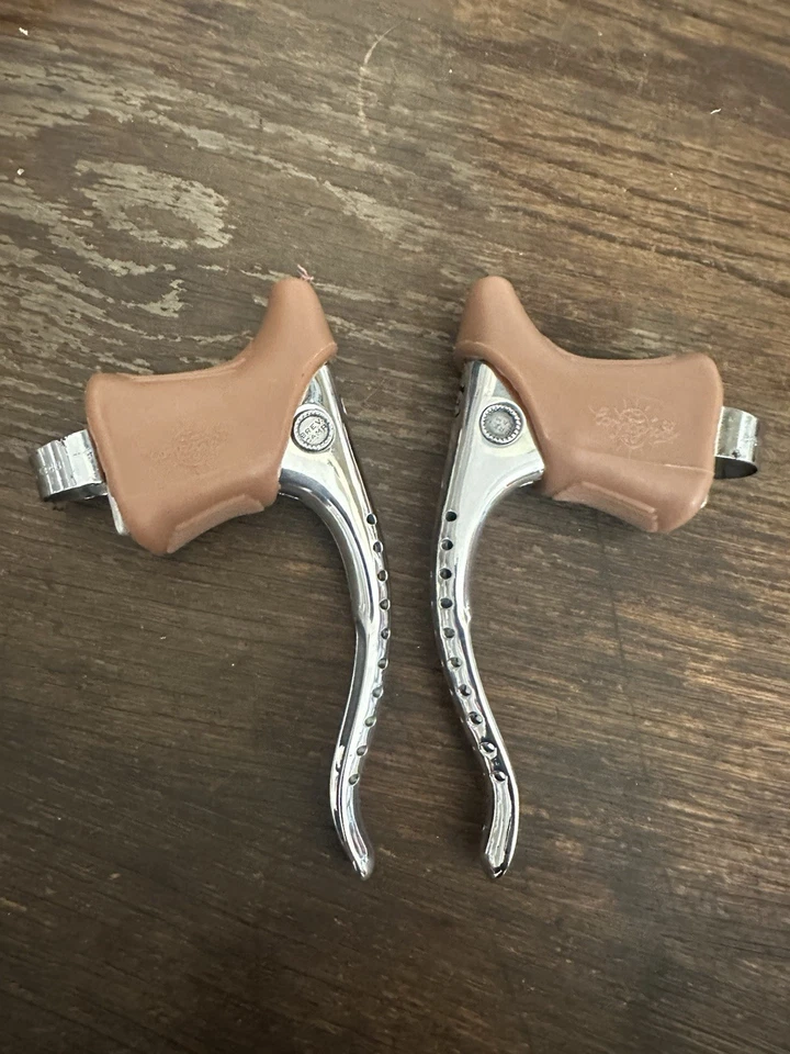 Palancas de freno Campagnolo Colnago Panto Super Record de colección nuevas campanas de goma Foto 4 de 4