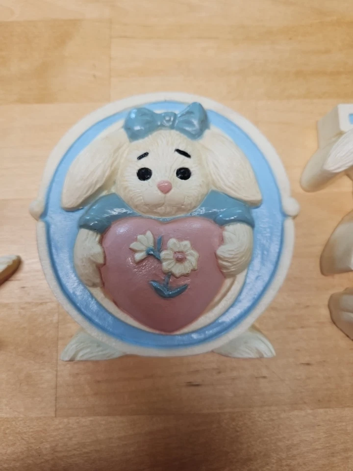 Винтажный настенный декор для детской комнаты 1992 Burwood пластик LOVE кролики - Изображение 4 из 4