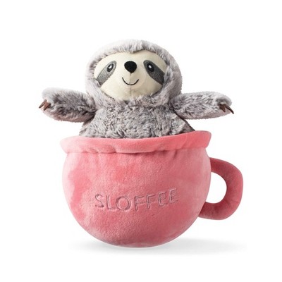 Fringe Studio Slown' Dwn Summer Sloth Sloffee Pet Toy Squeaky Plush