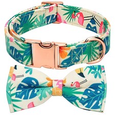 Adjustable Bow Tie Dog Collar Printed Cute Patterns Spring Summer Soft Pet Co...