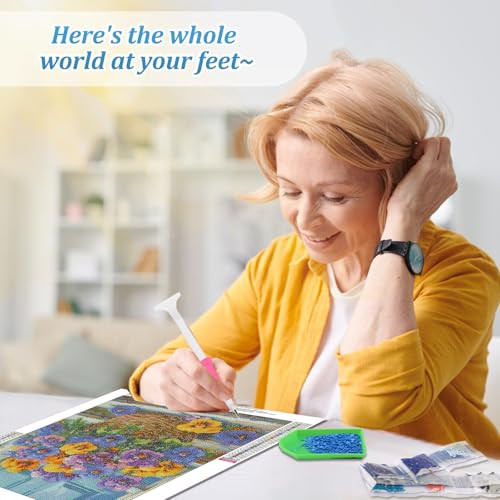 Flowers Diamond Art Painting Kits for Adults Beginners 5D DIY Round Full - Bild 6 von 7